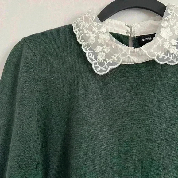 Cable & Gauge lace collared sweater - Picture 1 of 5
